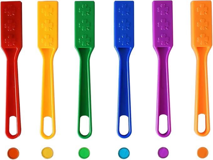 Yuanhe Magnetic Bingo Chips Set - 6 Colors Magnetic Wands with 600 Metal Chips for Counting and Sorting, Educational Activities