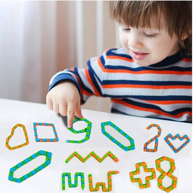 24 Pcs Wacky Tracks Snap Click Toys for Party Favors, Snake Puzzles Fidget Bulk Toys for School Classroom Prize, Goodie Bag Stocking Stuffers, Christmas Easter Thanksgiving Gifts for Kids Students