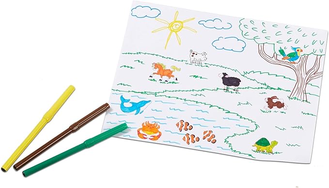 Melissa & Doug Deluxe Wooden Stamp Set: Animals - 30 Stamps, 6 Markers, 2 Stamp Pads