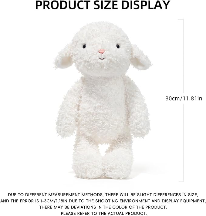 Stuffed Animals Sheep Plush Toys 11.8 inches Sheep Stuffed Animal Soft and Cuddly for Boys and Girls Doll Gift for Kids