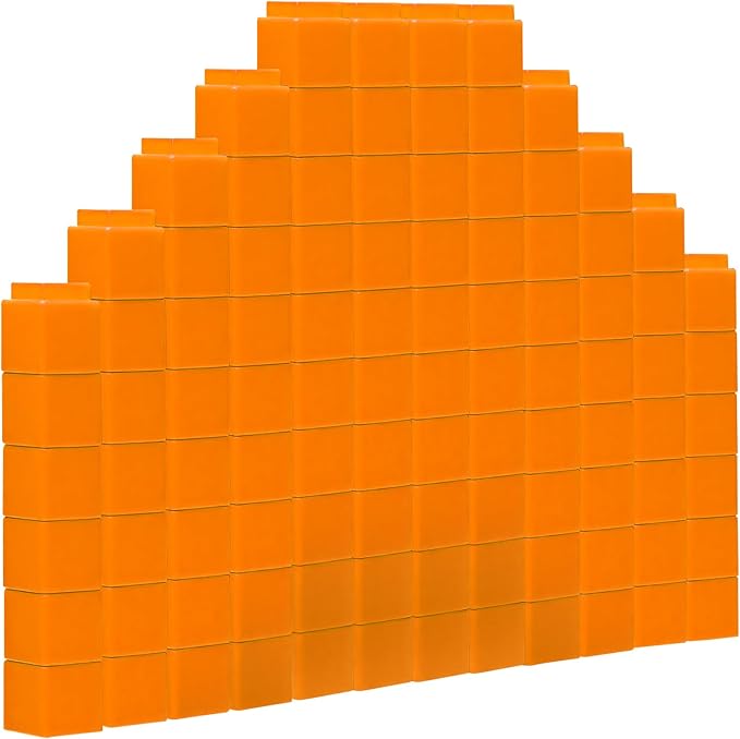 100 Pcs Orange Linking Cubes for Math Counting Cubes Manipulatives Plastic Counting Block Manipulative Classroom Learning Supplies for Educational Preschool Activities Boy Girl (Orange)