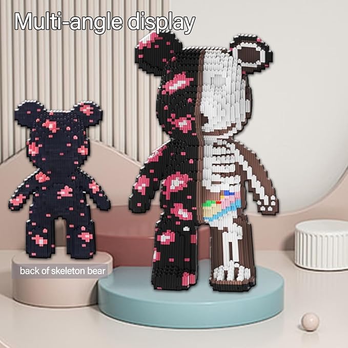 DAHONPA Animal Graffiti Skeleton Bear Micro Building Blocks Set（7220PCS）, Gift for Adults and Kids