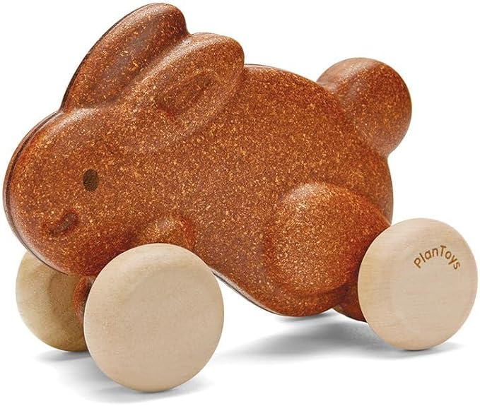 PlanToys Push Along Bunny - Brown