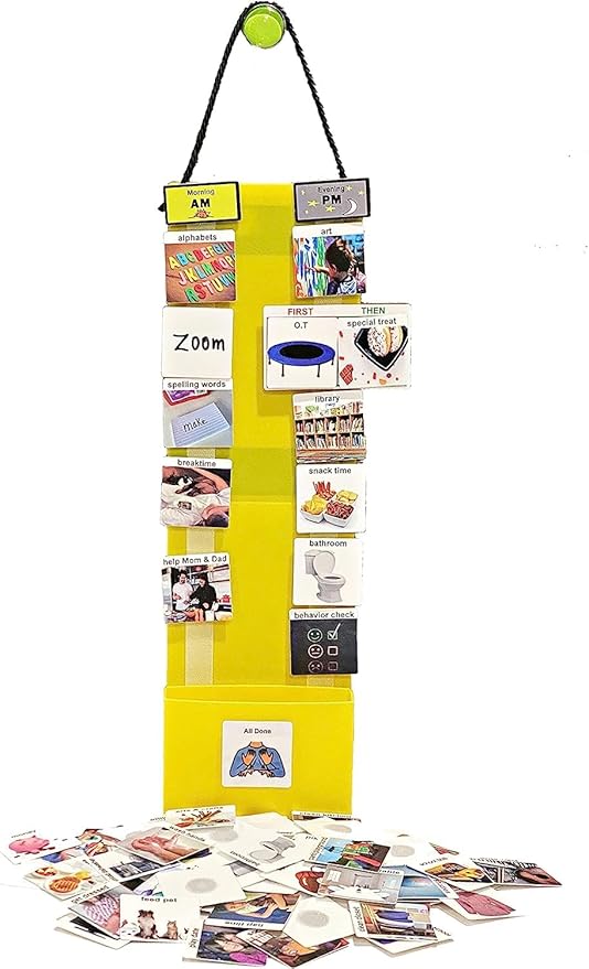 Visual Schedule for Kids – 133 Durable Plastic Picture Cards with Soft Loop Coins | Daily Routine & Chore Reward Chart for Home, School, Autism, ADHD & Special Needs Behavior Support