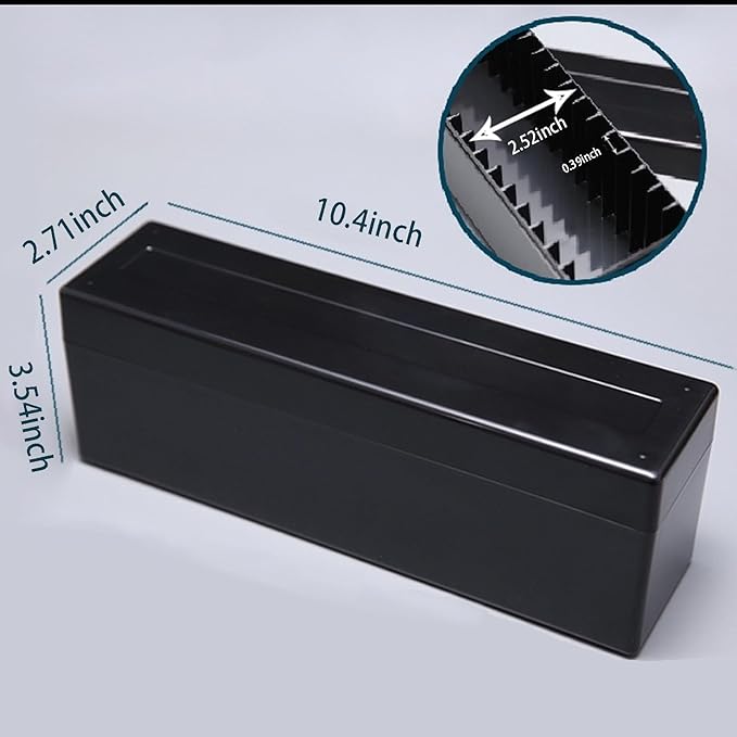 MUDOR 2 Pack Coin Slab Storage Box, Black Plastic Coin Holder Case Compatible with 20 Slab PCCB PCGS, Olny Box