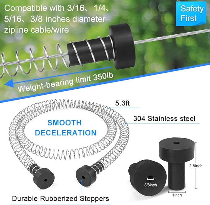 X XBEN 150FT Zip line Kits for Backyard, Zip Lines for Kid and Adult, Included Swing Seat, Ziplines Brake, and Steel Trolley, Outdoor Playground Equipment