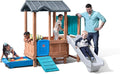 Step2 Woodland Adventure Playhouse & Slide, Kids Outdoor Playset, Backyard Playground Set, Swings, Storage Drawer, Made of Wood & Durable Plastic, Outside Jungle Gym, for Children 3-8 Years Old