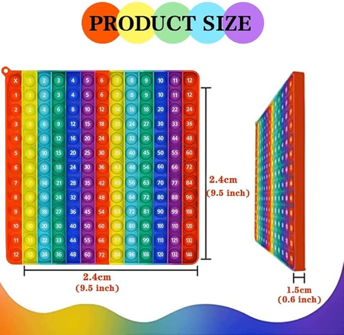 pop Fidget Multiplication Game 12x12 Table Math Games Digital Table Toy, Fidget Learning Game Toy Relieves Stress, Creates Various Math Operations,