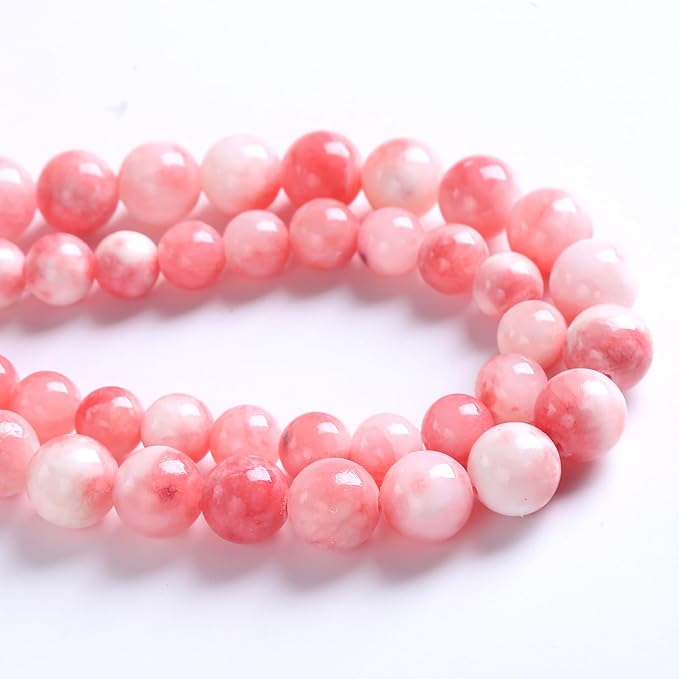 10MM 38PCS Pink Persian Jade Spacer Loose Beads for Jewelry Making DIY Bracelet Necklace