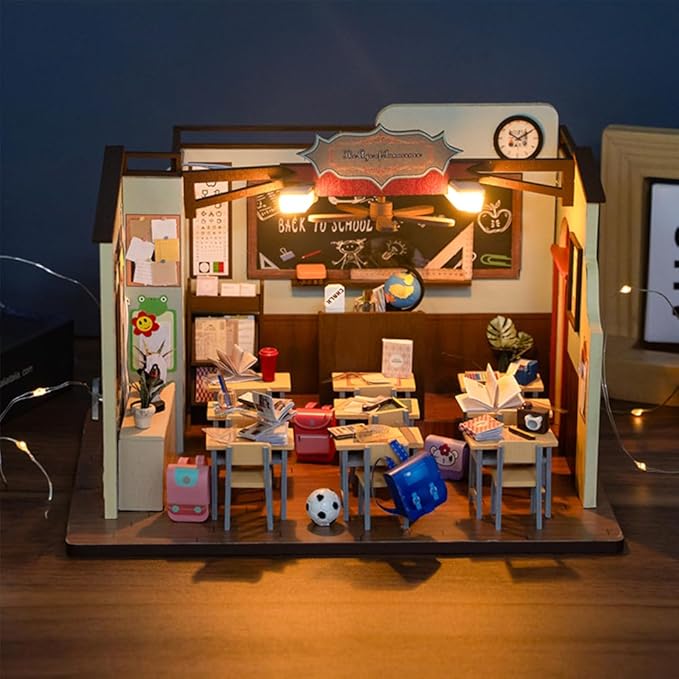 DIY Miniature Dollhouse Kit with Music,Wooden Dollhouse for Adults to Build,Mini House Kit Christmas Birthday Gifts for Adult Friend Love