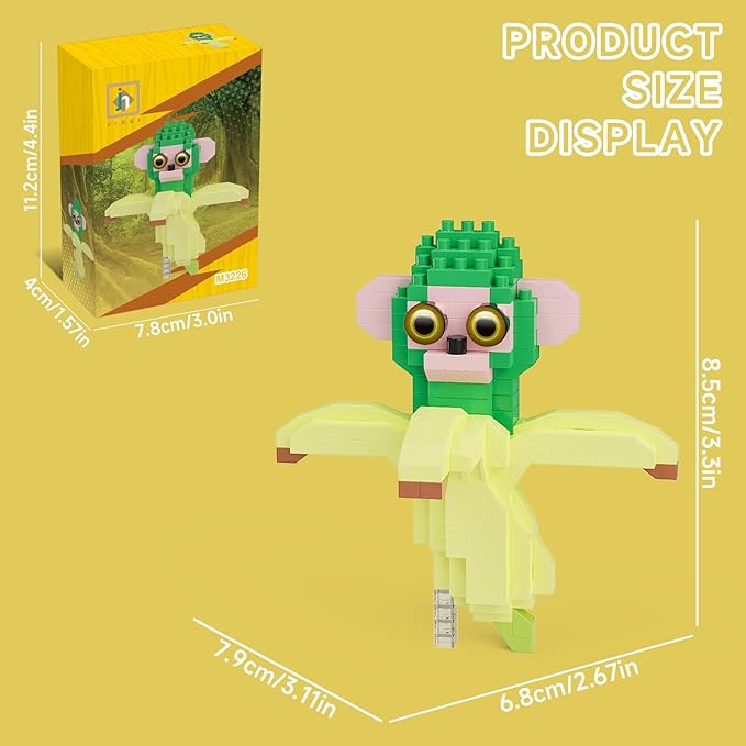 Italian Brainrot Action Figure Building Kit, Brainrot Toys, Creative STEM Construction Blocks, Collectible Desk Decor Gift for Adults & Teens 14+(SHIMPANZINI BANANINI)