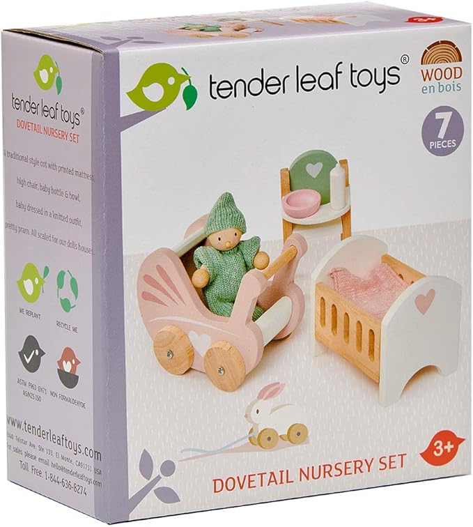 Tender Leaf Toys - Dovetail Dollhouse Accessories - Detailed Wooden Furniture Sets and Room Decor - Encourage Creative and Imaginative Fun Play for Children - Age 3+