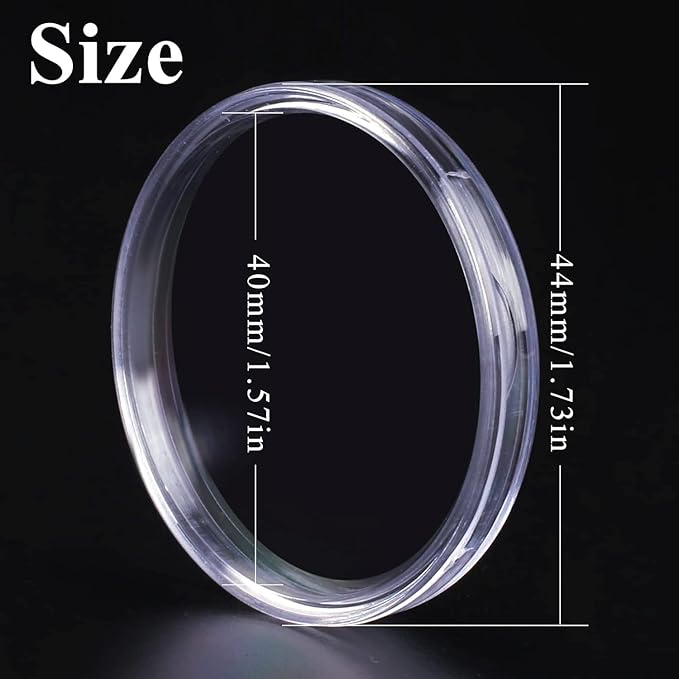 Utron 180P Clear Plastic Coin Capsules, Dollar Coin Holder, 40mm Silver Coin Storage for Collectors, Morgan Silver Dollar Coin Holders with Adjustable Gasket (17/20/25/27/30/33/38/40mm)