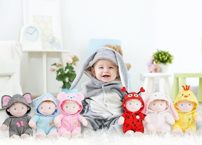 June Garden 12" Sweet Dolly Halloween Pumpkin - Stuffed Ultra Soft Baby Doll for Kids