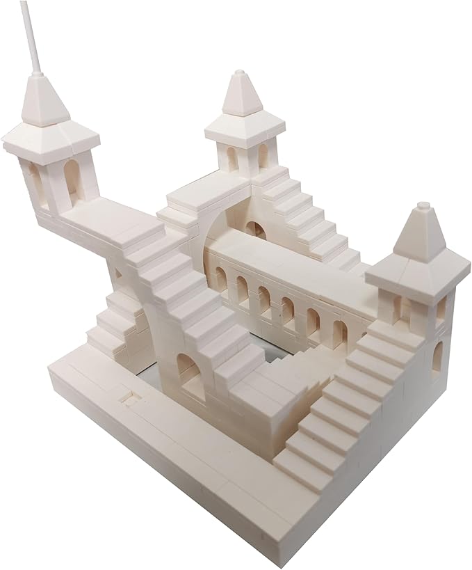 AIYIMUSIDEEN White Moebius Castle Building Block，Architecture Building Blocks Suitable for Adults