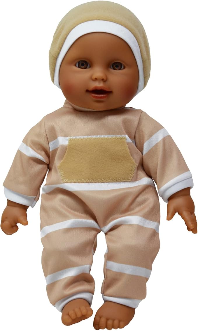 The New York Doll Collection 11 inch Soft Body Baby Doll in Gift Box - 11" Doll Toy for Kids, Boys, Girls and Toddlers - Baby Doll Pacifier Accessory Included (Beige Hispanic)