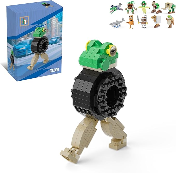 Italian Brainrot Action Figure Building Kit, Brainrot Toys, Creative STEM Construction Blocks, Collectible Desk Decor Gift for Adults & Teens 14+(BONECAA MBALAM)