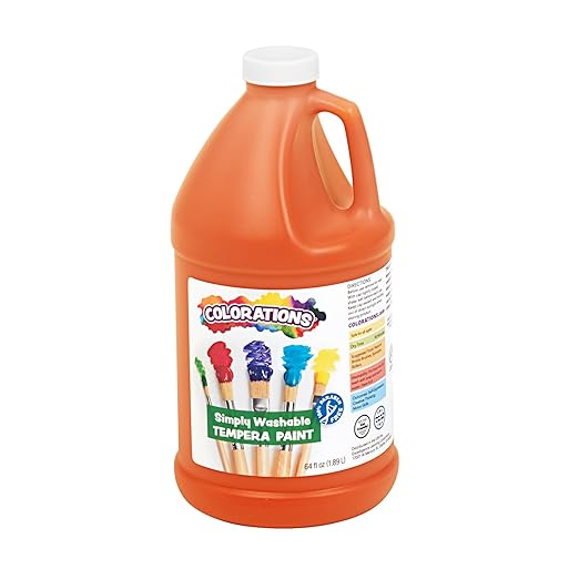 Colorations Paraben-Free Simply Washable Tempera Paint for Kids - 1/2 Gallon Value Size, Vibrant Orange. Non-Toxic and Made in The USA