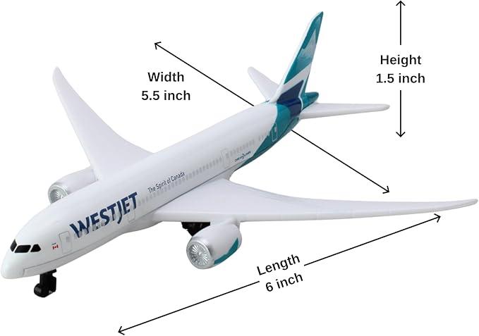 Daron Toy Airplane – WestJet Airlines – Die-Cast Metal Model Airplane Toy with Plastic Parts for Kids Ages 3+