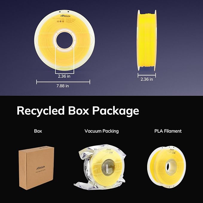 AMOLEN 3D PLA Printer Filament, 1.75mm Glow in The Dark Yellow PLA Filament for 3D Printing, Best with UV Lamps, 1kg Spool (2.2lbs), Dimensional Accuracy +/- 0.02 mm, Fit Most FDM 3D Printers