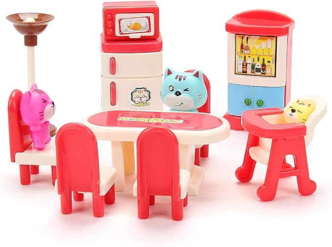 50 Pack Kids Little Dollhouse Furniture Toys House Big Dreams for Baby Children Girls Boys Age 3+