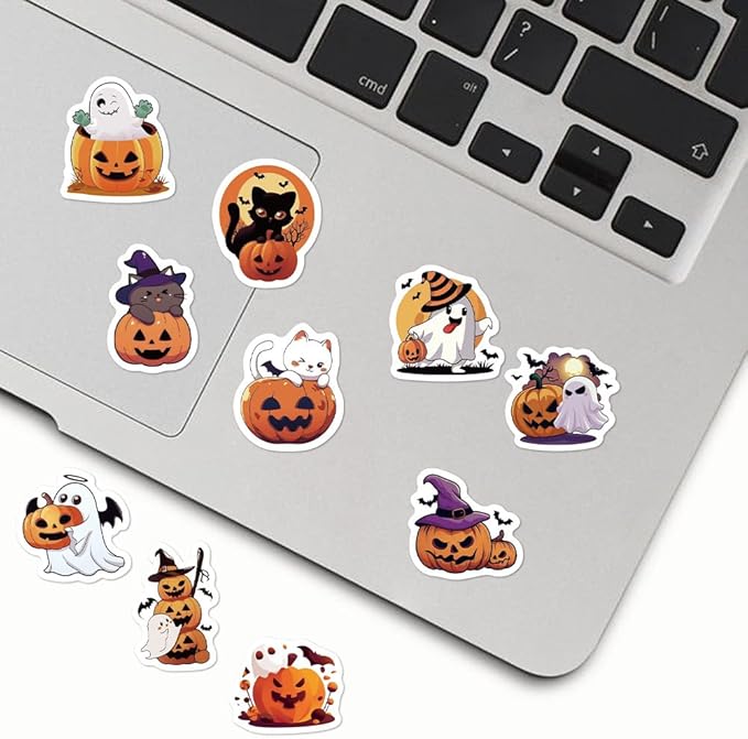 500PCS Halloween Pumpkin Theme Stickers, Vinyl Waterproof Holiday Stickers,Halloween Goodie Bag Stuffers, Teens Party Favors Gifts Party Supplies Decorations