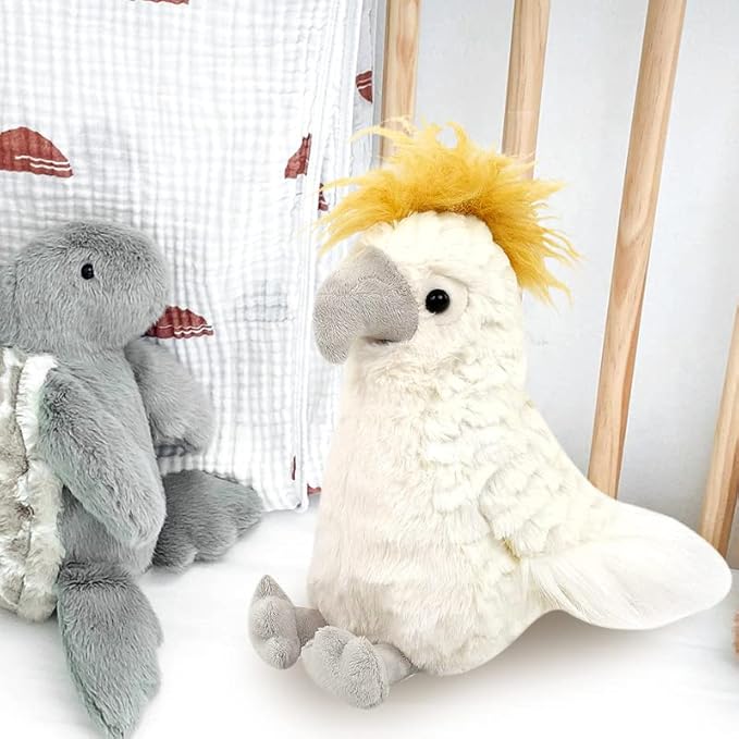 MON AMI Tallulah The Cockatoo Parrot Plush – 11”, Cute Parrot Stuffed Animal, Use as Toy/Nursery Room Décor, Great for Kids of All Ages
