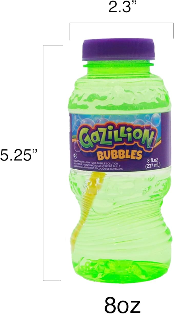 Gazillion 8 Ounce Bubble Solution 4 Pack - Great Bubbles for Kids, Great for Kids Parties, Non-Toxic & Safe