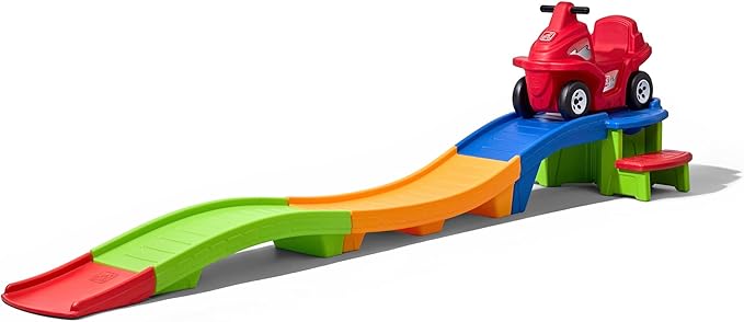 Step2 Up & Down Roller Coaster Kids Ride On Toy, Push Car, Indoor/Outdoor Playset, Made of Durable Plastic, Max Weight 50 lbs., For Toddlers 2-5 Years Old, Multicolor
