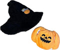 Halloween 17cm Doll Clothes Set - Cute Pumpkin Outfit and Witch Hat ，6.7in Clothes Set for Dolls ， Soft Premium Fabric Dress Up Accessories Suit