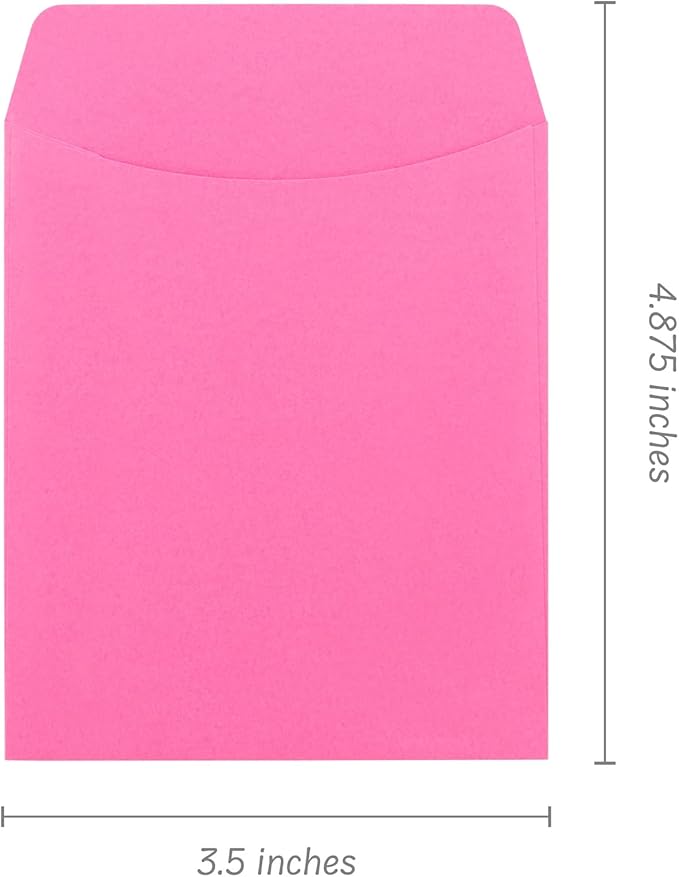 Hygloss 300 Library Card Pockets 3.5x5 Inch - Non-Adhesive Pocket Envelopes - 10 Assorted Colors - Classroom Envelope Pockets - Ideal for Organizing - Colorful Small Library Book Pocket