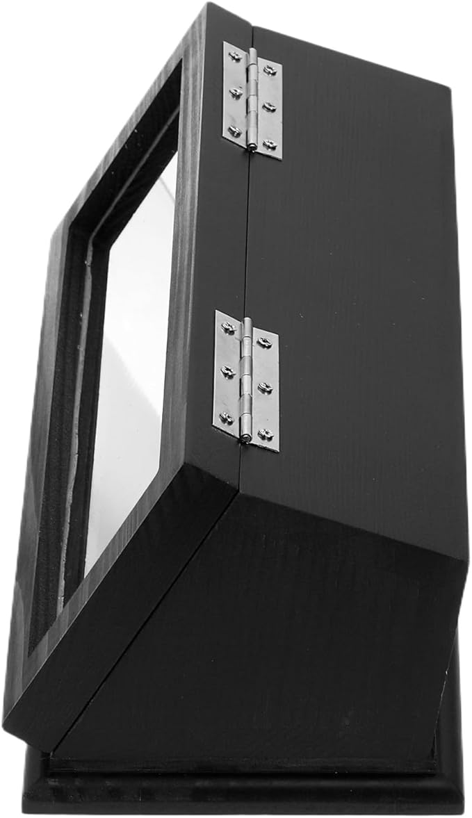 PATIKIL Coin Display Case, 3 Slots Coin Presentation Display Box Coin Box Coin Case with Coin Holder Fit 38-44.5mm Coin for Silver Dollar Collectors, Black