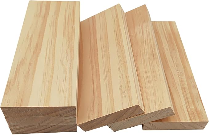 6PCS Rectangle Wood Boards Unfinished Wood Blocks for Crafting, 8x3x0.8in Blank Whittling Wooden Blocks for Wood Carving,Painting & Burning
