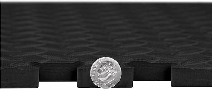IncStores 1/2 Inch Thick Diamond Soft Foam Flooring Tiles | High-Density Interlocking Foam Tiles for Rugged Style in Your Home Gym, Playroom, and More | Black, 9 Tiles