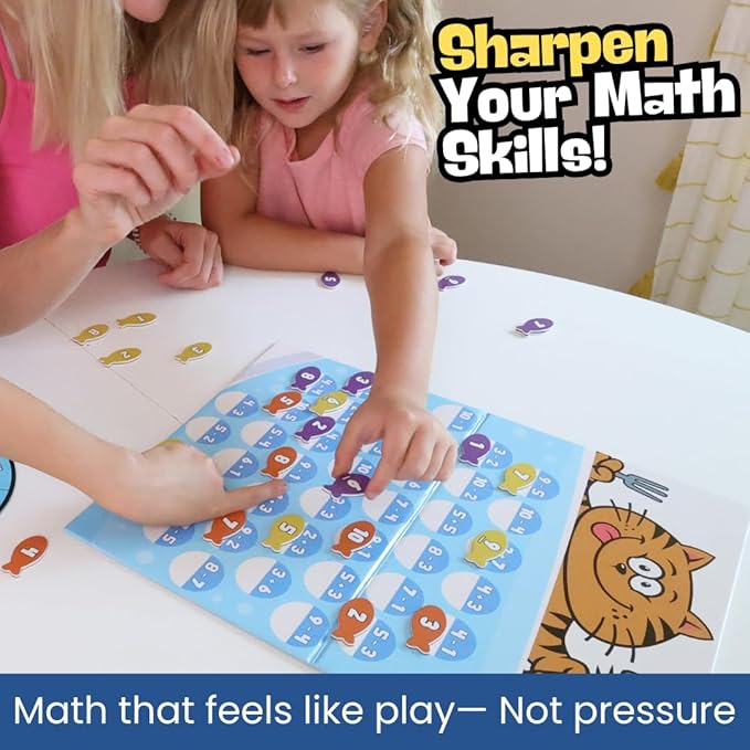 Pidoko Kids Purrfect Math | Math Games for Kids Ages 5+ | Addition and Subtraction Magnetic Fish Game