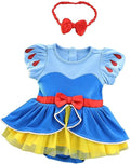 Dressy Daisy Princess Onesie Romper Fancy Dress Costume Halloween Birthday Bodysuit Outfit with Headband for Infant Baby Girl