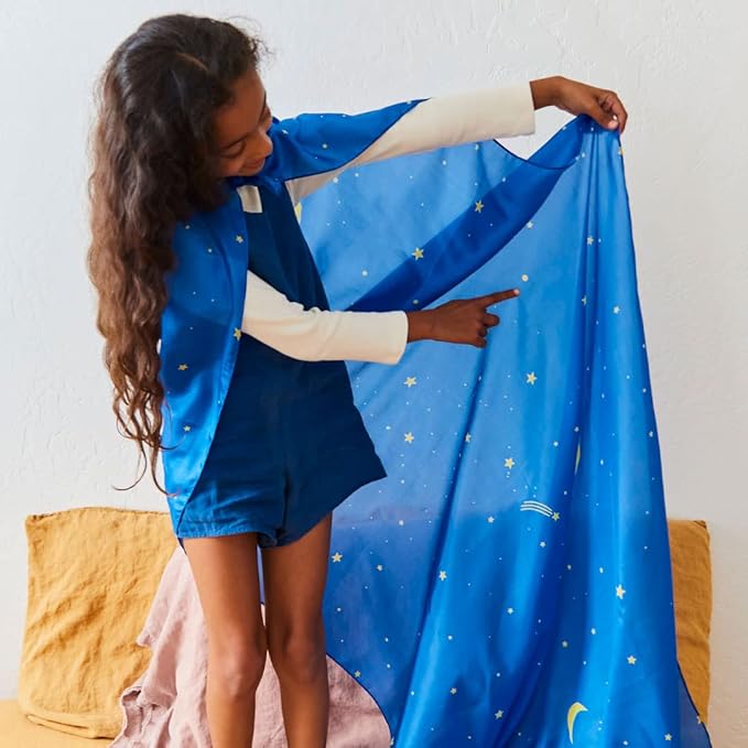 Sarah's Silks Giant Playsilk | 100% Silk Toy for Toddlers | Bright Colored Large Scarves for Fort Building and Pretend Play - Starry Night