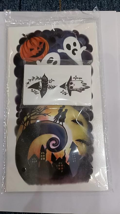Yazhiji 40 Sheets Halloween Temporary Tattoos Pumpkin Witch Sugar Skull Tattoo Family Set Tats for Women Men Boys and Girls