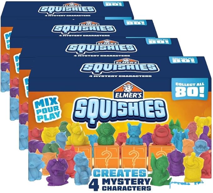 Elmer's Squishies Kids Activity Kit | Create Mystery Characters | Ages 6 and Up | For Stress Relief | 24 Pieces, Pack of 4