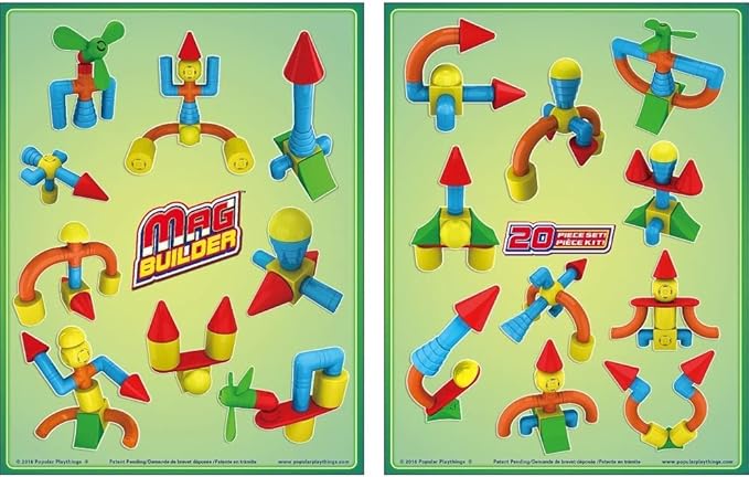 POPULAR PLAYTHINGS Mag Builder Building Set (20 Piece), Model:18301