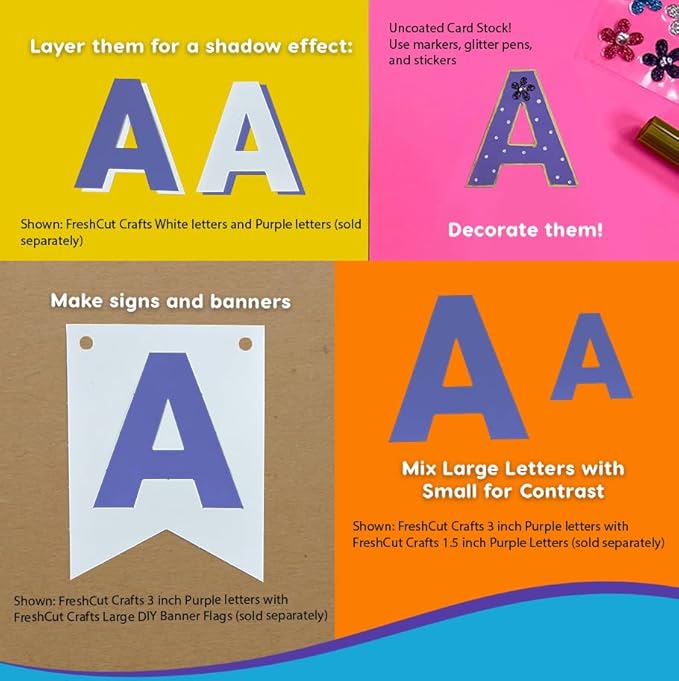 209 Pcs 3" Purple Bulletin Board Letters & Numbers, Capital Letters, Numbers, Punctuation, US Made Card Stock Punch Out Letters for Poster, Bulletin Board, Classroom - Precut Letters & Numbers