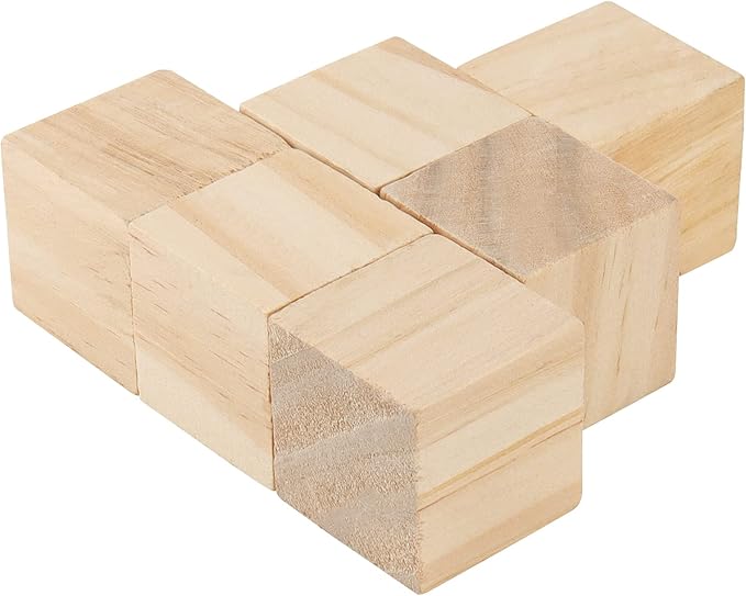 300 PCS 1 Inch Natural Wood Blocks, Unfinished Wood Cubes, Bulk Small Square Wooden Blocks for Crafts and DIY Projects