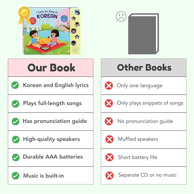 I Love to Sing in Korean: Children's Songs, Press and Play Interactive Song Book, Korean Books for Toddlers, Korean Baby Books (Children's Songs)