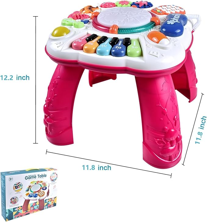 Baby Toy- Engaging Baby Activity Center for 6 12 18 Months Old- Safe, Sturdy, and Fun (11.8 x 11.8 x 12.2 inches) (Red)