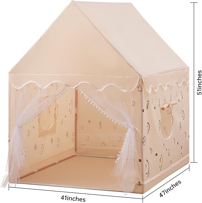 Kids' Play Tents Children's Play Tent Neutral Color Boys Girls Playhouse Toddler Indoor Secret Base Outdoor Camping Toy House Children's Birthday
