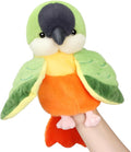 Easfan Green Parakeet Parrot Hand Plush Puppet Cute Bird Interactive Storytelling Cute Soft Plush Toy Creativity and Imagination Easter Christmas Birthday Gifts for Toddlers Kids,11.5’’