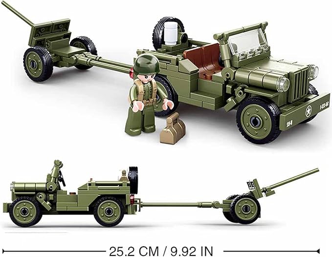 World War 2 Landing Craft Building Toys WW2 Military Vehicle Brick Set, WWII Army Warship Boat Model Block with 4 Soldiers Figures (325 Pieces)