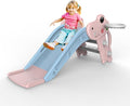 Toddler Slide,Kids Slide Playset for Toddler,Indoor Outdoor Slide Toddler Playset with Ball & Hoop, and Non-Slip Steps,Gift for Boys and Girls 1-3 Years (Pink)