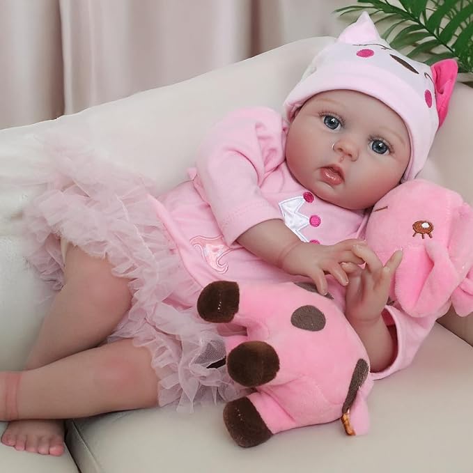 CHAREX Lifelike Reborn Baby Dolls - 22 Inch Realistic Newborn Baby Doll Soft Body Real Life Baby Dolls Girl with Accessories Gifts for Kids Age 3 + & Collection