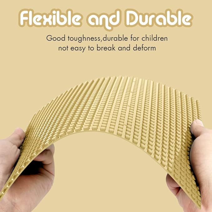 Lekebaby Classic Baseplates Building Base for Building Bricks 100% Compatible with Major Brands-Baseplate 10" x 10", Pack of 6 (Sand Color)